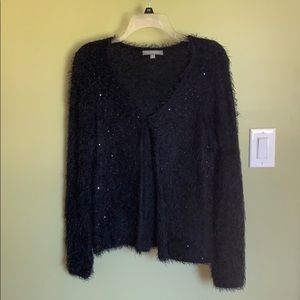 NY Collection black clip cardigan